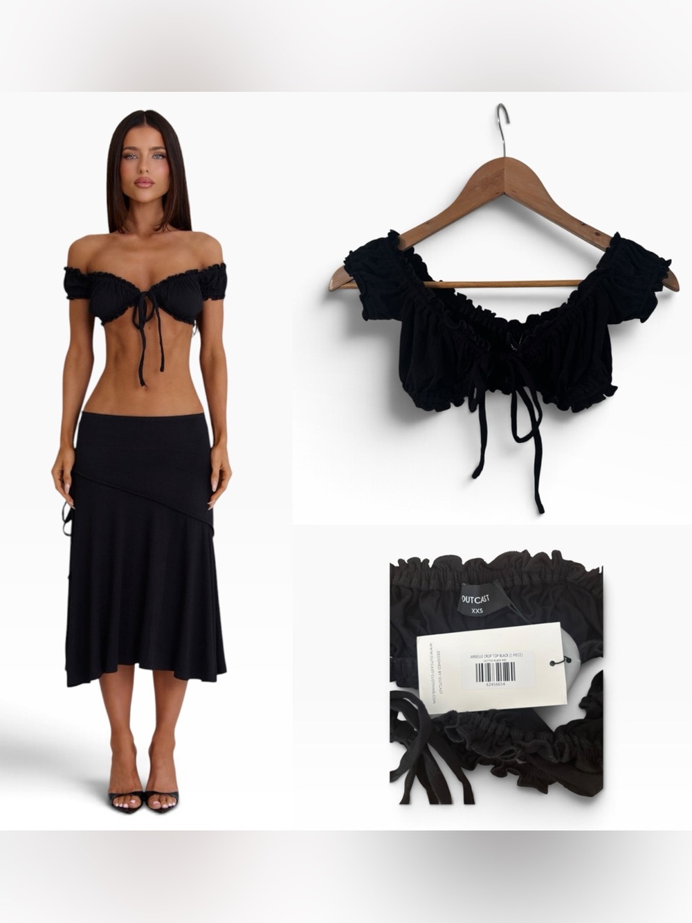 Outcast Arielle Tie Front Crop Top - Size XXS